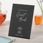 モダンクラシックブラック結婚ズゲストブックサイン 台座サイン (インサイチュ)