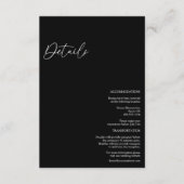 モダンクラシックブラック結婚詳細 エンクロージャーカード (正面)