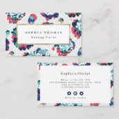 モダンクラシックブルー抽象芸術フローラプロフェッショナルb 名刺 (正面/裏面)