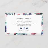 モダンクラシックブルー抽象芸術フローラプロフェッショナルb 名刺 (裏面)