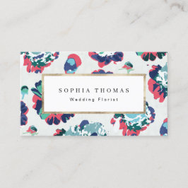 モダンクラシックブルー抽象芸術フローラプロフェッショナルb 名刺