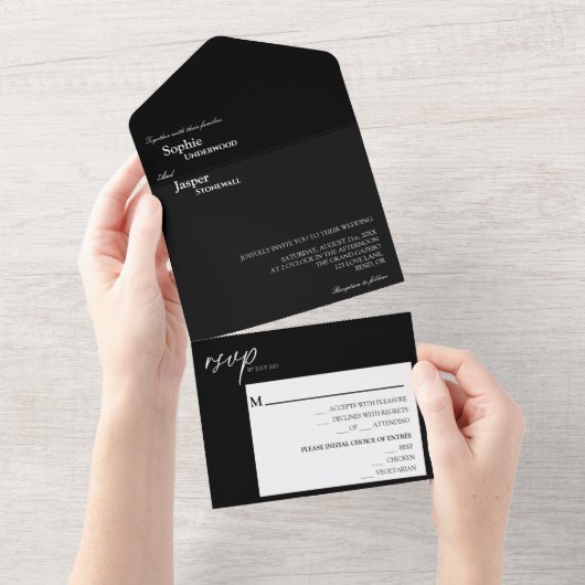 モダンクラシックブ結婚ラック オールインワン招待状 (貼ってはがせる)