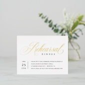 モダンクラシックホイルのリハーサル招待状インサート 箔シーズンポストカード (立ち正面)