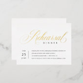 モダンクラシックホイルのリハーサル招待状インサート 箔シーズンポストカード (正面/裏面)