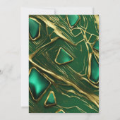 モダンクラシックムーディダークエメラルドグリーン結婚ズ 招待状 (裏面)