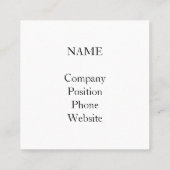 モダンクラシックモノグラムイニシャルブラック金ゴールドヒョウ スクエア名刺 (裏面)