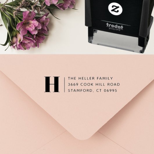 モダンクラシックモノグラムカスタム差出人住所 セルフインキングスタンプ