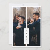 モダンクラシックモノグラム結婚写真 サンキューカード (正面)