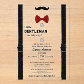 モダンクラシックリトル紳士かわいい赤ちゃんシャワー アクリル招待状 (正面)