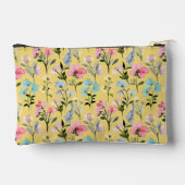 モダンクラシックヴィンテージフローラマスタード背景 アクセサリーポーチ (裏面)