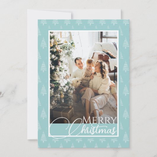 モダンクラシック両面フォトクリスマス シーズンカード (正面)