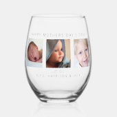 モダンクラシック写真コラージュ ステムなしワイングラス (正面)