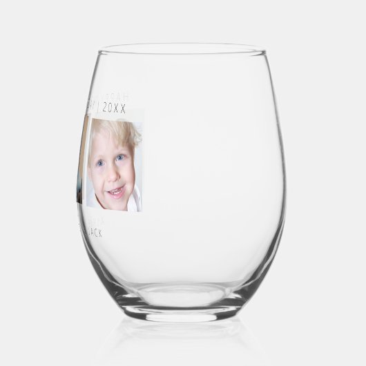 モダンクラシック写真コラージュ ステムなしワイングラス (左)