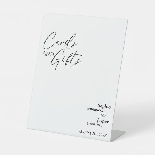 モダンクラシック婚礼カードとギフトのサイン 台座サイン (正面)