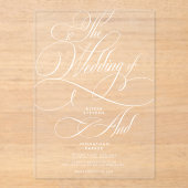 モダンクラシック書澄ん結婚文字 アクリル招待状 (正面)