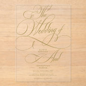 モダンクラシック書澄ん結婚文字 アクリル招待状 (正面)