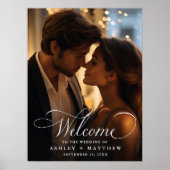 モダンクラシック書結婚の歓迎の写真 ポスター (正面)