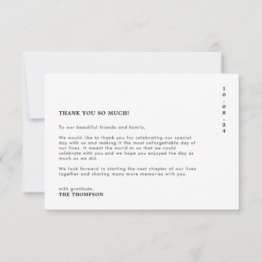 モダンクラシック最高のDay Everの写真結婚s サンキューカード (裏面)