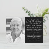 モダンクラシック白黒お祝い 招待状 (スタンド正面)