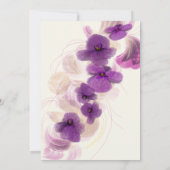 モダンクラシック紫の蘭リース結婚金ゴールド 招待状 (裏面)