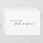 モダンクラシック結婚メイド・オブ・オーナー（花嫁付き添い人）提案カード 招待状 (正面)