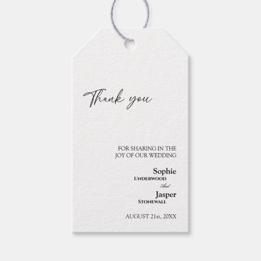 モダンクラシック結婚ラベル ギフトタグ (正面)