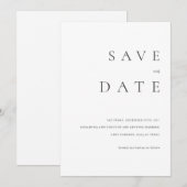 モダンクラシック結婚式の日付の保存 招待状 (正面/裏面)