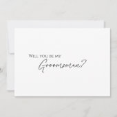 モダンクラシック結婚Groomsman Proposal Card 招待状 (正面)