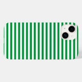モダンクラシック緑と白ストライプの Case-Mate iPhoneケース (裏面 (横))