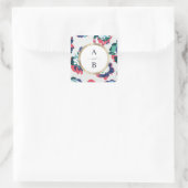 モダンクラシック緑色金ゴールド抽象芸術フローラモノグラム スクエアシール (バッグ)