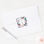 モダンクラシック緑色金ゴールド抽象芸術フローラモノグラム スクエアシール (封筒)