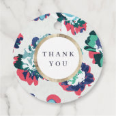 モダンクラシック緑色金ゴールド抽象芸術フローラモノグラム フェイバータグ (裏面)