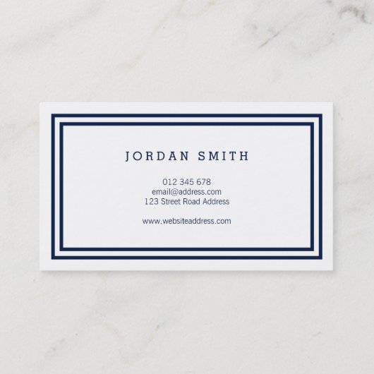 モダンクラシック縁どネイビー青と白 名刺 (裏面)