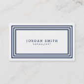 モダンクラシック縁どネイビー青と白 名刺 (正面)