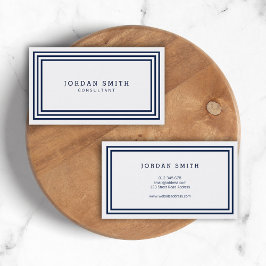 モダンクラシック縁どネイビー青と白 名刺