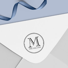 モダンクラシック縁ど家族名モノグラム セルフインキングスタンプ