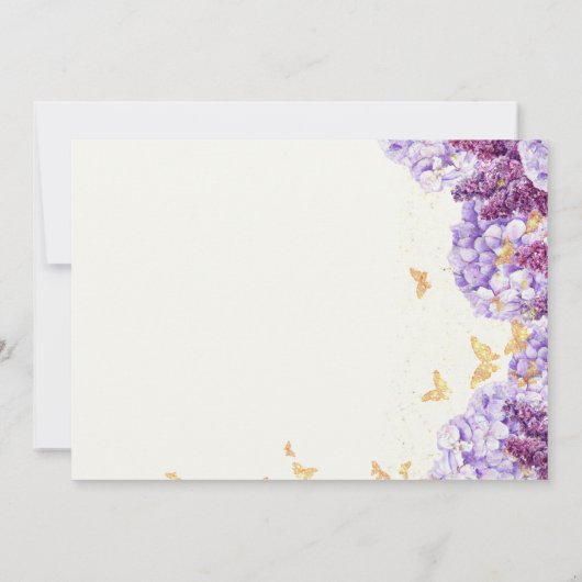 モダンクラシック薄紫ハイエレガントダンジーアボホブライダル 招待状 (裏面)