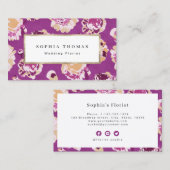 モダンクラシック薄紫抽象芸術フローラプロフェッショナル 名刺 (正面/裏面)