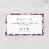 モダンクラシック薄紫抽象芸術フローラプロフェッショナル 名刺 (裏面)