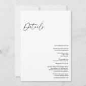 モダンクラシック詳細のモノグラム結婚 招待状 (裏面)