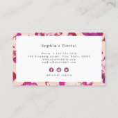 モダンクラシック赤抽象芸術フローラプロフェッショナル 名刺 (裏面)