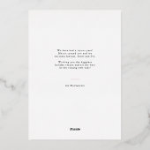 モダンクラシック金ゴールドフレームのクリスマス写真 箔シーズンカード (裏面)