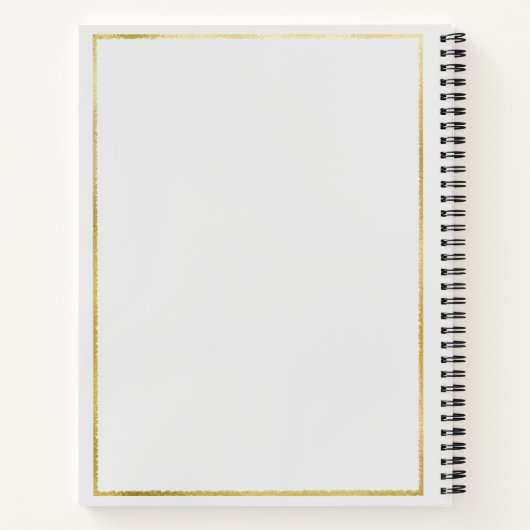 モダンクラシック金ゴールドフレームブライダルシャワーギフトリスト ノートブック (裏面)