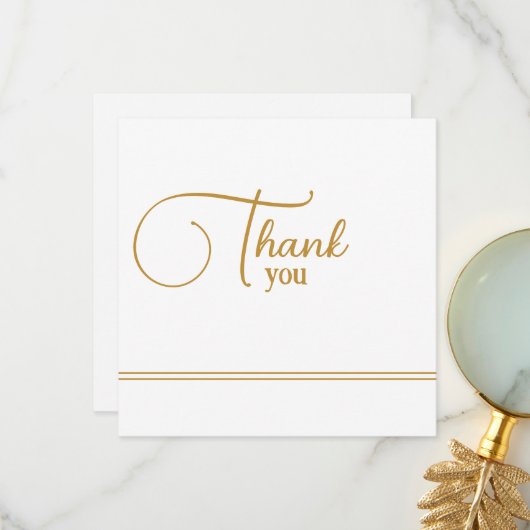 モダンクラシック金ゴールド入力サンキューカード サンキューカード (正面/裏面インサイチュ)