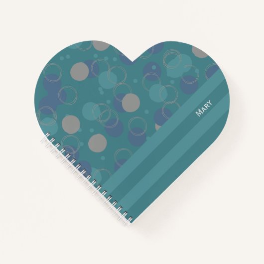 モダンクラシック青い円のパターン名 ノートブック (正面)