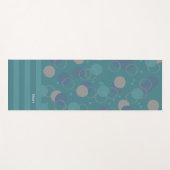 モダンクラシック青い円のパターン名 ヨガマット (正面(横))