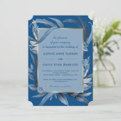 モダンクラシック青葉金ゴールドの幾何結婚 招待状 (スタンド正面)