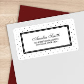 モダンクラシック黒と白の水玉模様アドレス ラベル