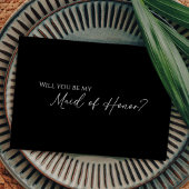 モダンクラシック黒メイド・オブ・オーナー（花嫁付き添い人）提案カード 招待状