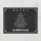 モダンクラシック黒幾何学クリスマスツリー シーズンポストカード (正面)
